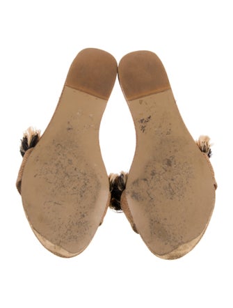 House of Harlow 1960 Straw Animal Print Slides