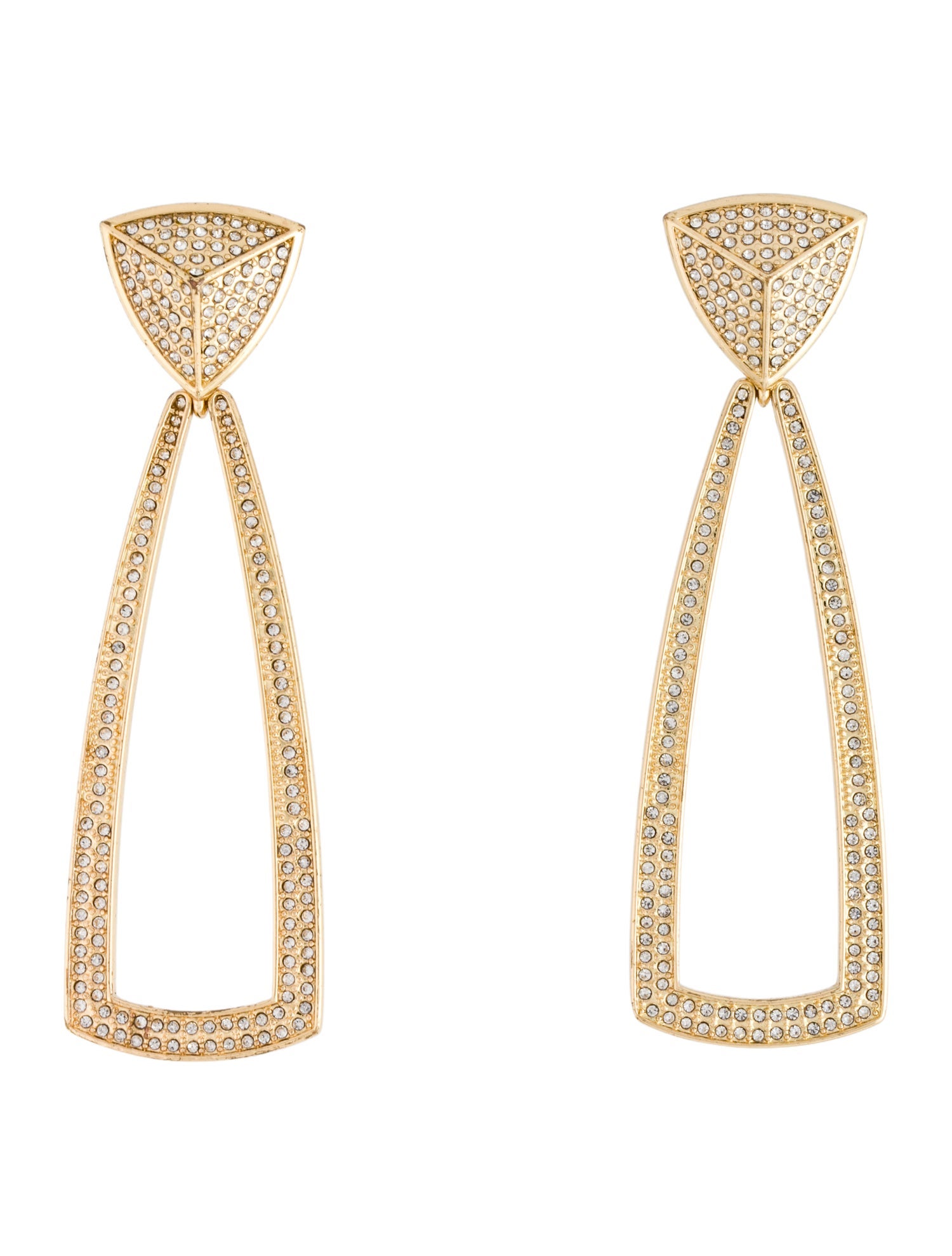 House of Harlow 1960 Crystal Mesa Door Knocker Drop Earrings