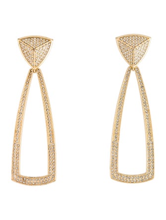 House of Harlow 1960 Crystal Mesa Door Knocker Drop Earrings
