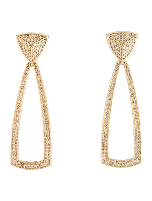 House of Harlow 1960 Crystal Mesa Door Knocker Drop Earrings