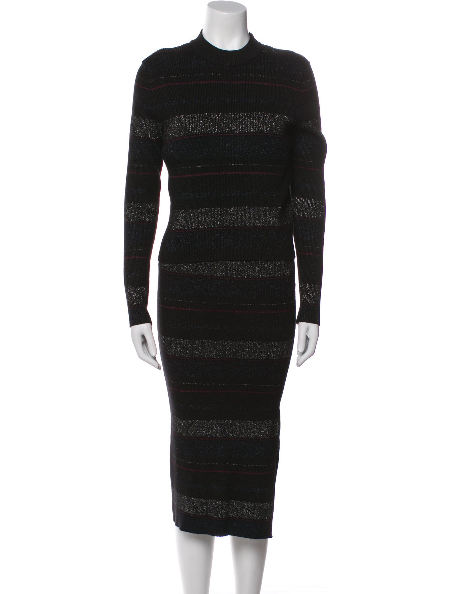 House of Harlow 1960 Striped Glitter Accents Skirt Set