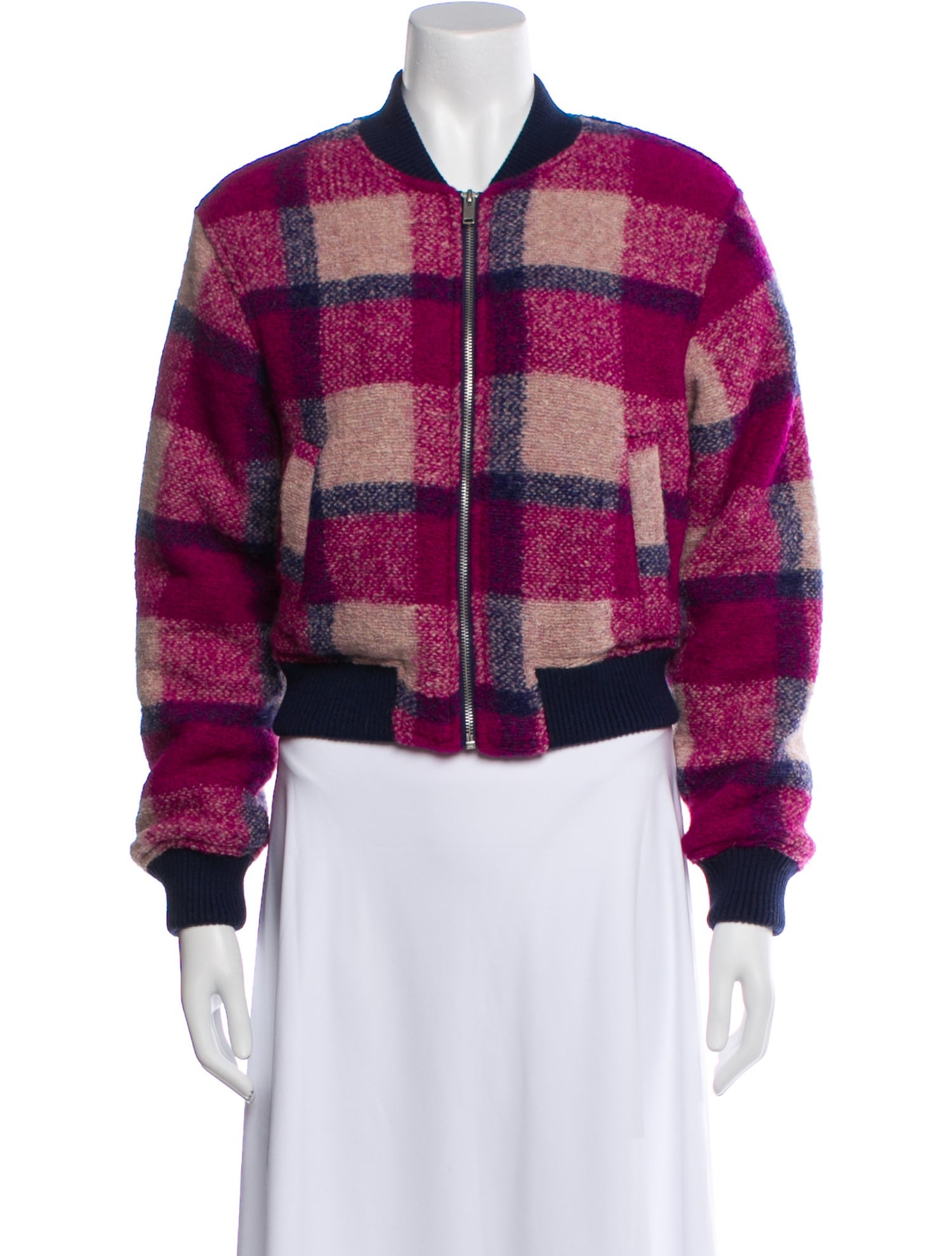 House of Harlow 1960 Plaid Print Bomber Jacket