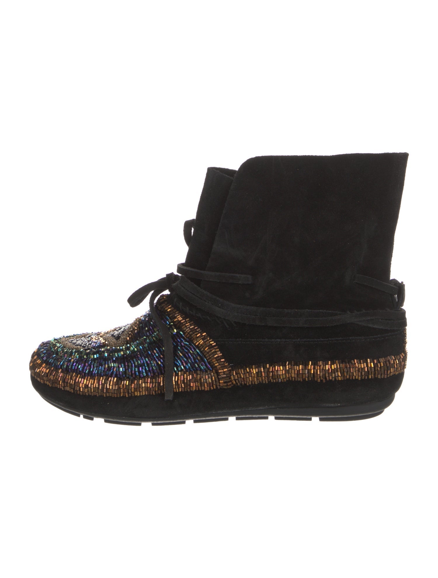 House of Harlow 1960 Suede Printed Lace-Up Boots