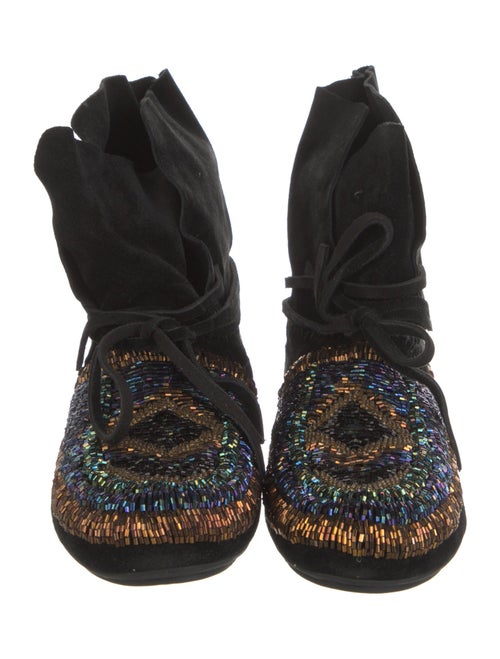 House of Harlow 1960 Suede Printed Lace-Up Boots