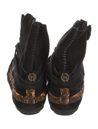 House of Harlow 1960 Suede Printed Lace-Up Boots