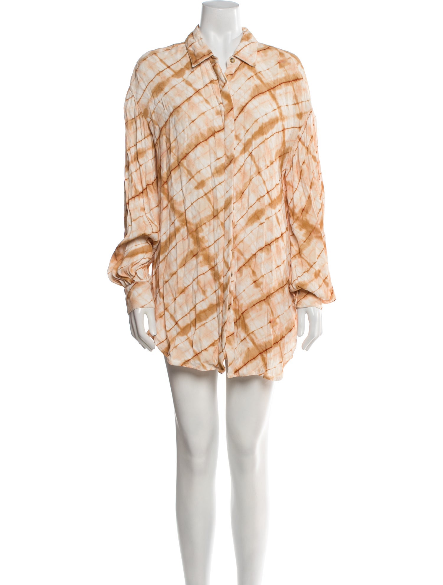 House of Harlow 1960 Tie-Dye Print Pleated Accents Short Set