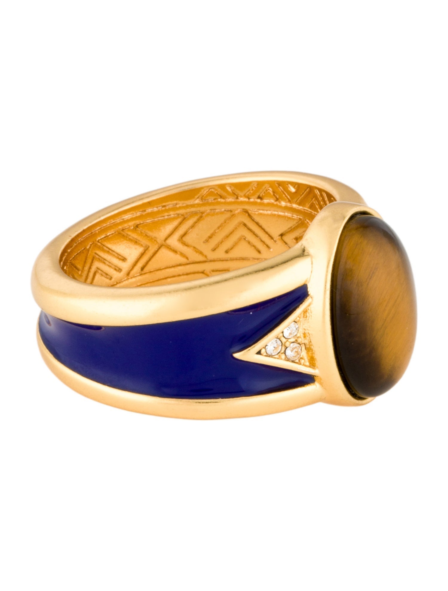 House of Harlow 1960 Stone & Enamel Modera Cocktail Ring