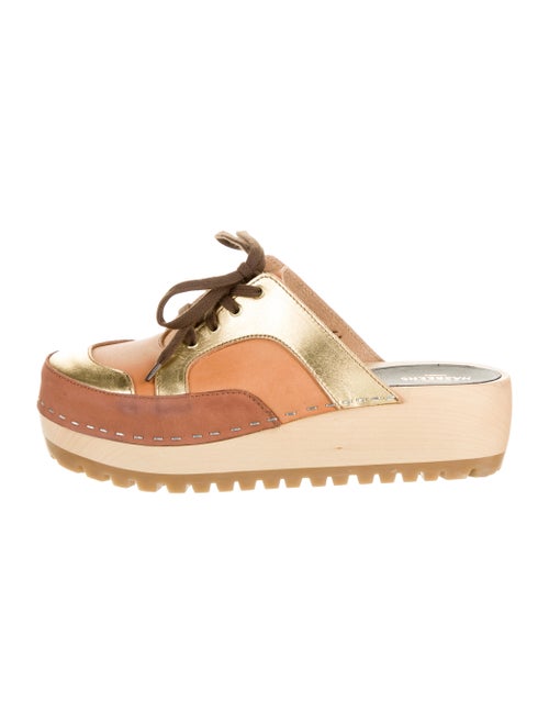 Swedish Hasbeens Leather Slides Brown