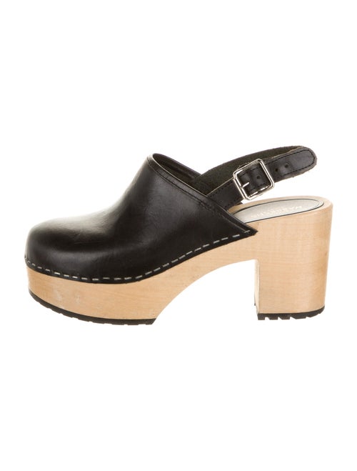 Swedish Hasbeens Leather Slingback Pumps Blue