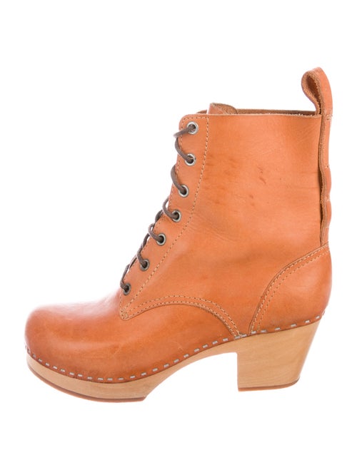 Swedish Hasbeens Leather Lace-Up Boots