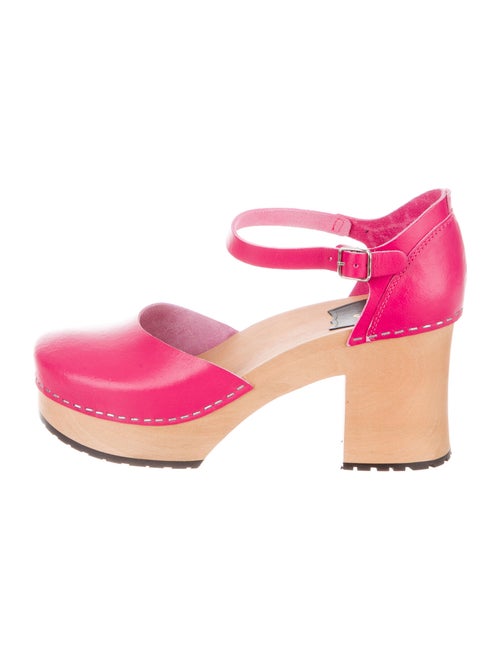 Swedish Hasbeens Leather D'Orsay Pumps Pink