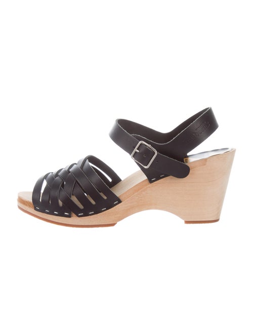 Swedish Hasbeens Slingback Sandals Black
