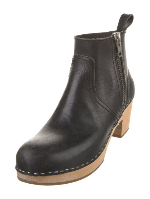 Swedish Hasbeens Leather Whipstitch Trim Rain Boots