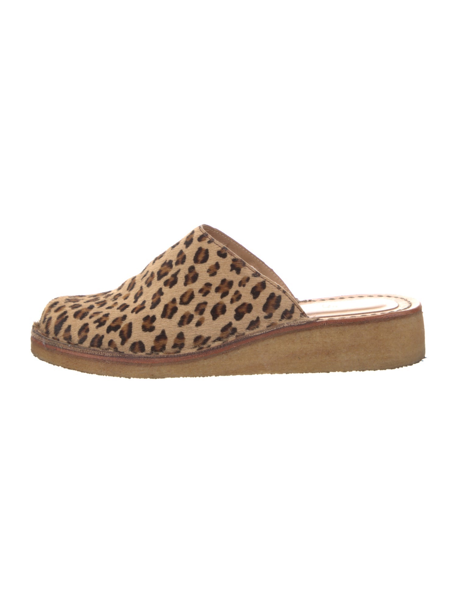 Swedish Hasbeens Ponyhair Animal Print Mules