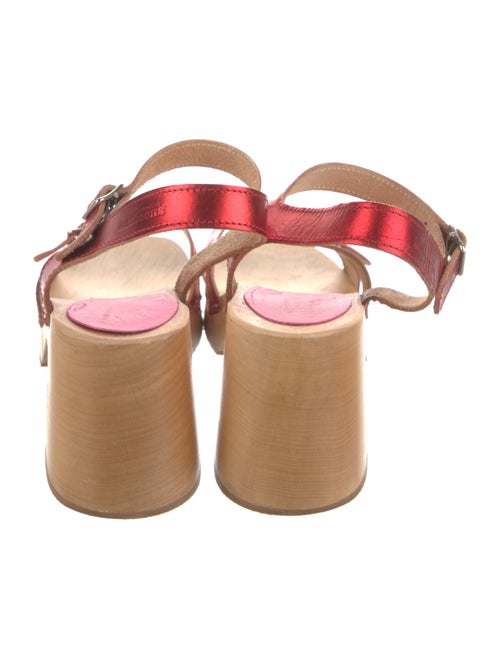 Swedish Hasbeens Leather Cutout Accent Sandals