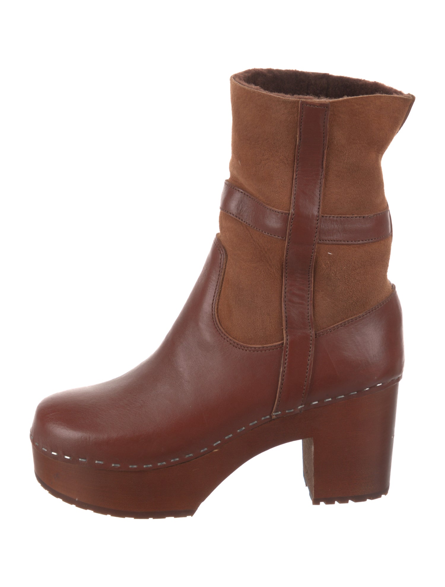 Swedish Hasbeens Leather Moto Boots