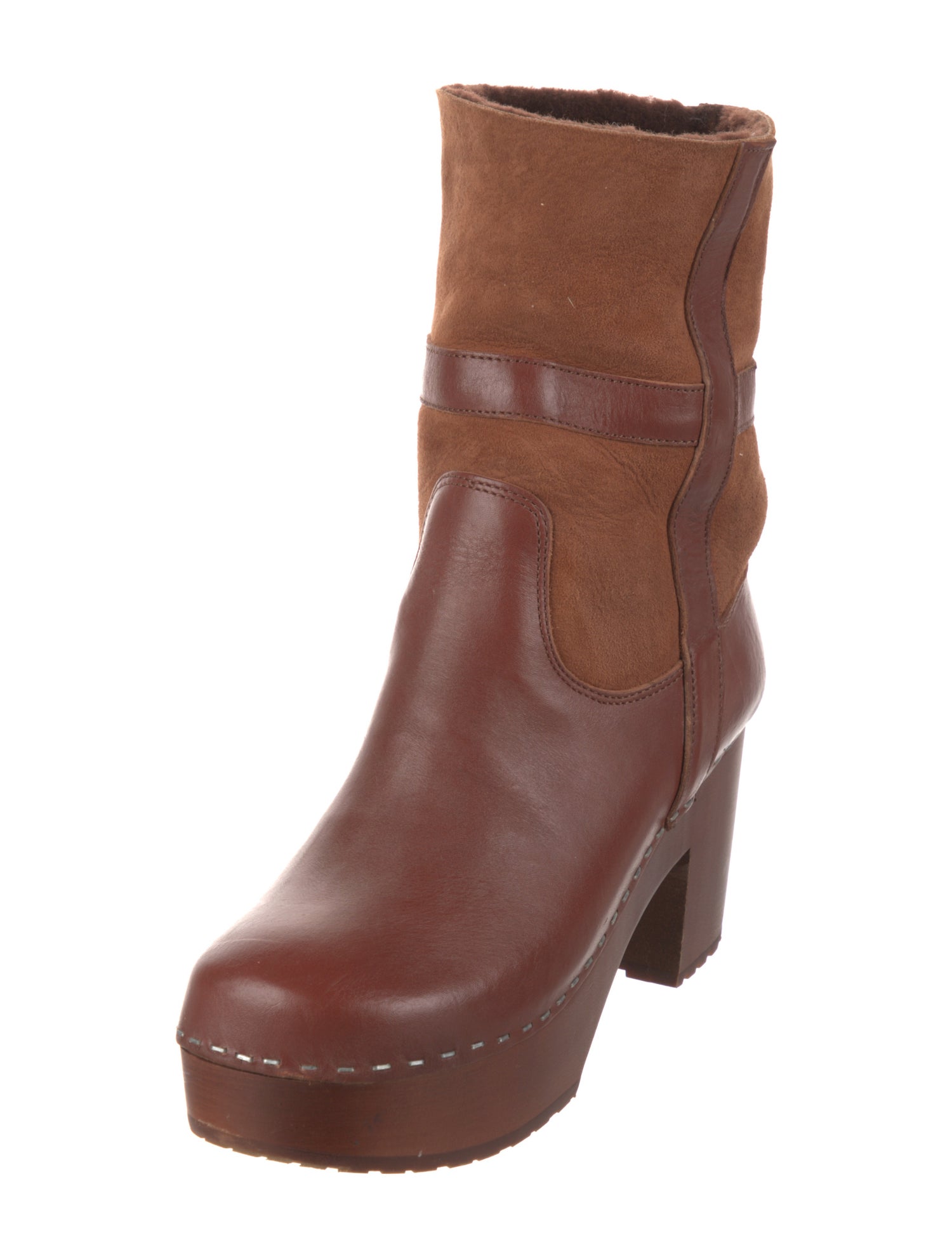 Swedish Hasbeens Leather Moto Boots