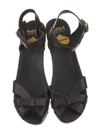 Swedish Hasbeens Leather Printed Slingback Flats