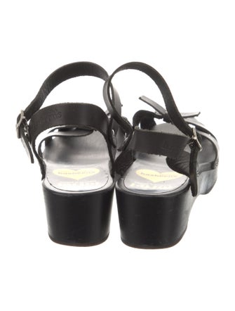 Swedish Hasbeens Leather Printed Slingback Flats