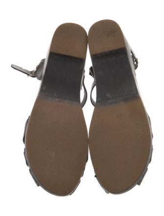 Swedish Hasbeens Leather Printed Slingback Flats