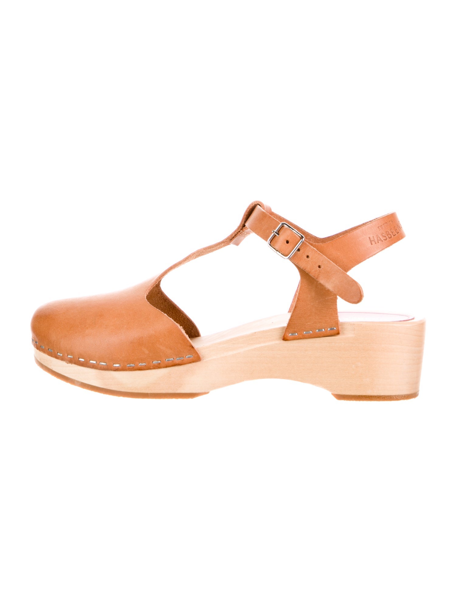 Swedish Hasbeens Leather T-Strap Pumps