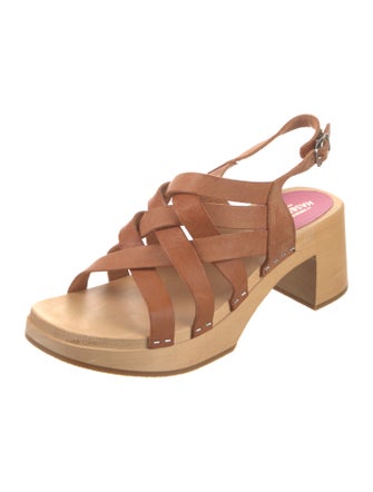 Swedish Hasbeens Leather Slingback Sandals