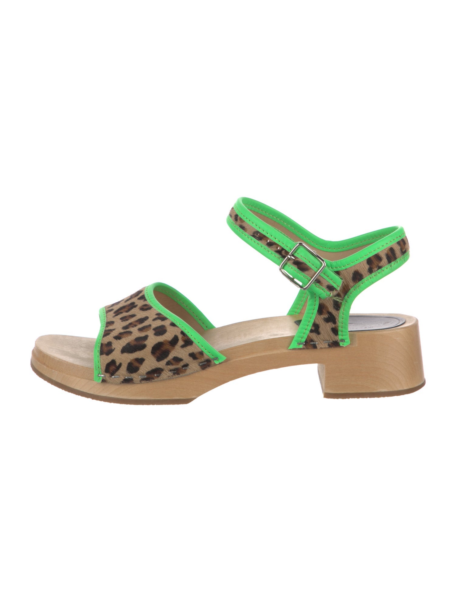 Swedish Hasbeens Ponyhair Printed Sandals