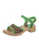 Swedish Hasbeens Ponyhair Printed Sandals