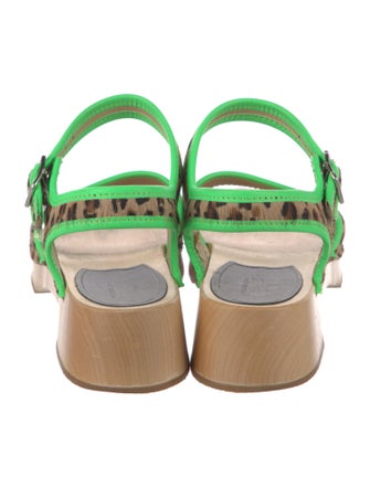 Swedish Hasbeens Ponyhair Printed Sandals