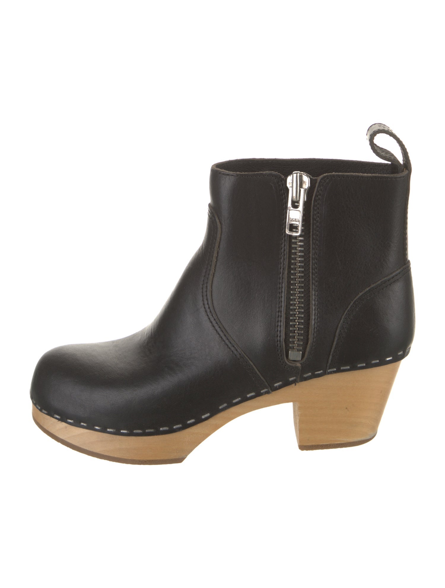 Swedish Hasbeens Leather Whipstitch Trim Rain Boots