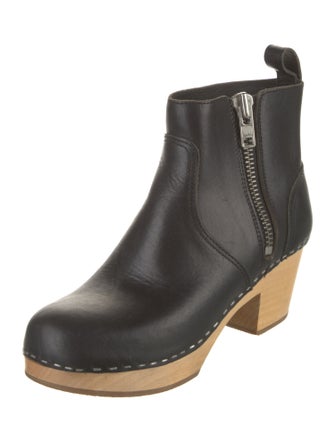 Swedish Hasbeens Leather Whipstitch Trim Rain Boots