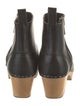 Swedish Hasbeens Leather Whipstitch Trim Rain Boots