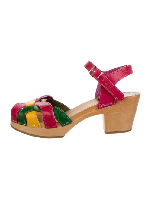 Swedish Hasbeens Leather Printed Slingback Sandals