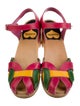 Swedish Hasbeens Leather Printed Slingback Sandals