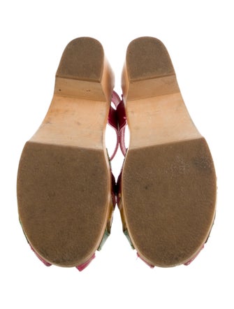 Swedish Hasbeens Leather Printed Slingback Sandals