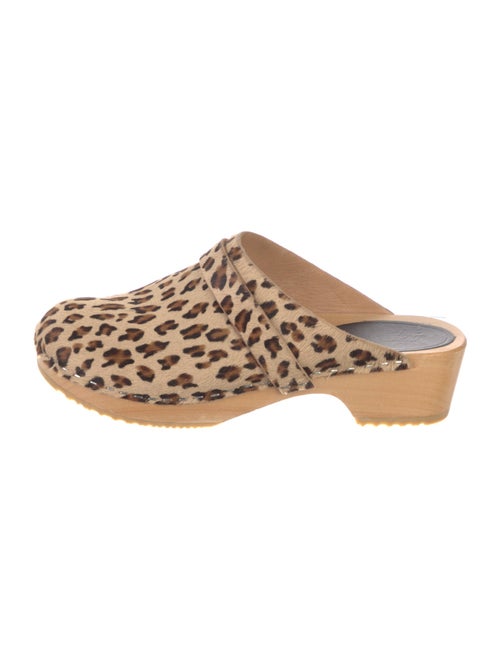 Swedish Hasbeens Ponyhair Animal Print Mules
