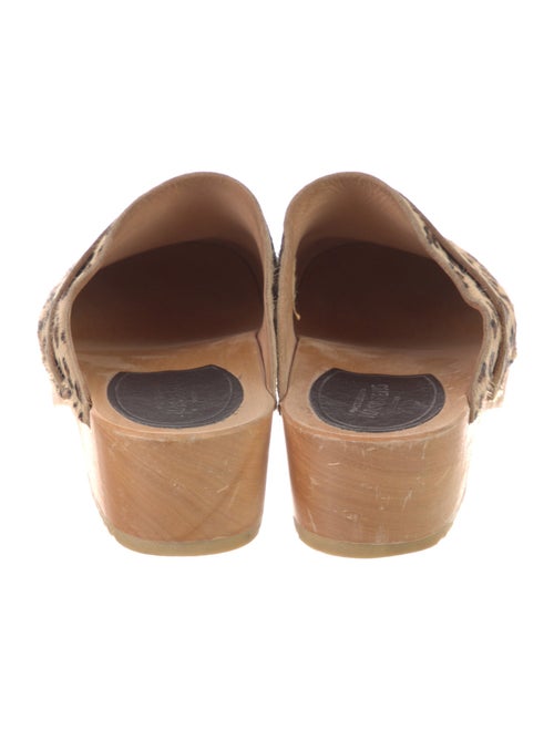 Swedish Hasbeens Ponyhair Animal Print Mules