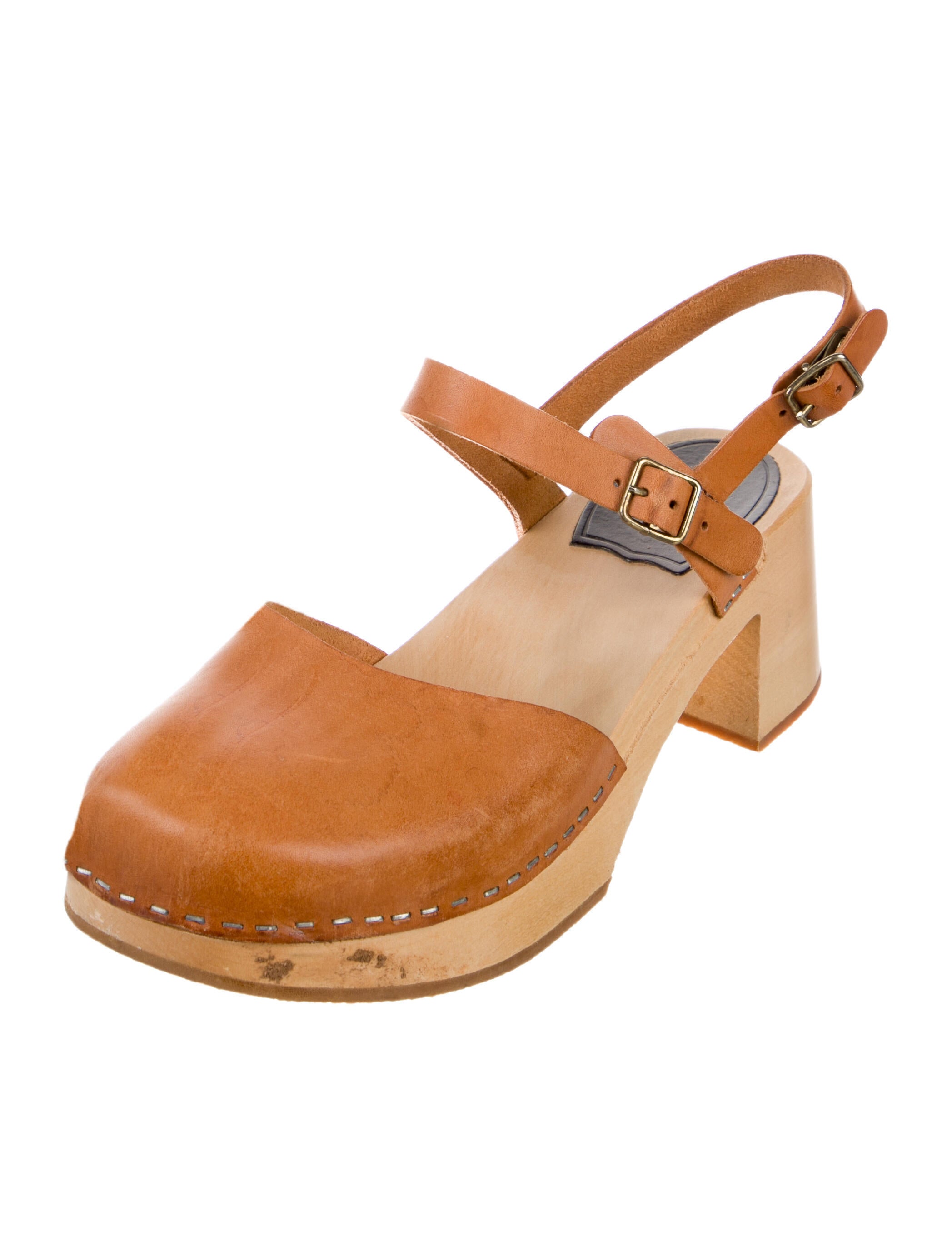 Swedish Hasbeens Leather Slingback Pumps