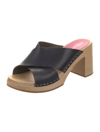 Swedish Hasbeens Leather Slides