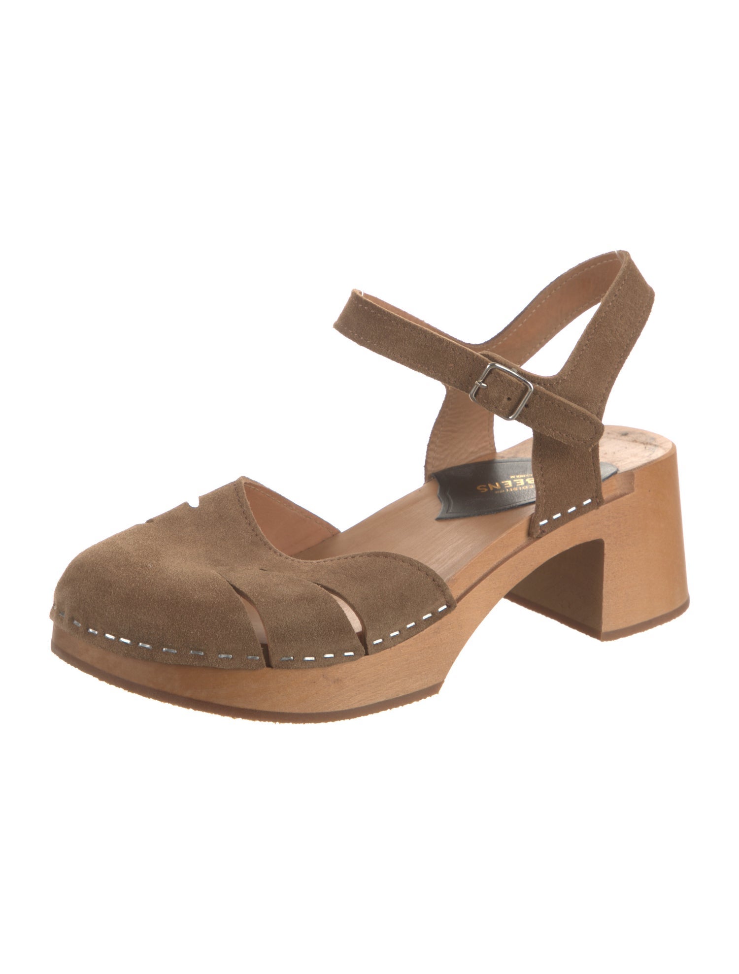Swedish Hasbeens Leather Lasercut Accents Sandals