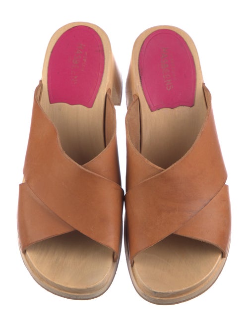 Swedish Hasbeens Leather Leather Trim Embellishment Slides