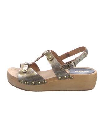 Swedish Hasbeens Leather Studded Accents T-Strap Sandals