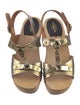 Swedish Hasbeens Leather Studded Accents T-Strap Sandals