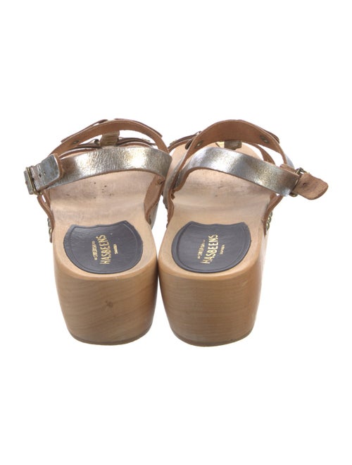 Swedish Hasbeens Leather Studded Accents T-Strap Sandals