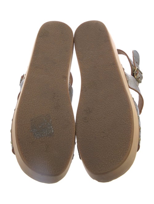 Swedish Hasbeens Leather Studded Accents T-Strap Sandals