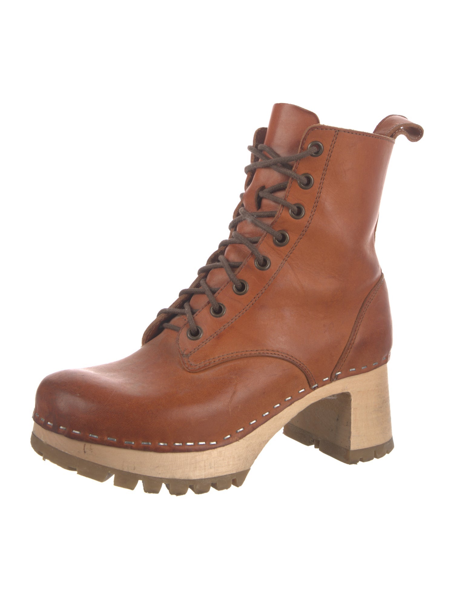 Swedish Hasbeens Leather Combat Boots
