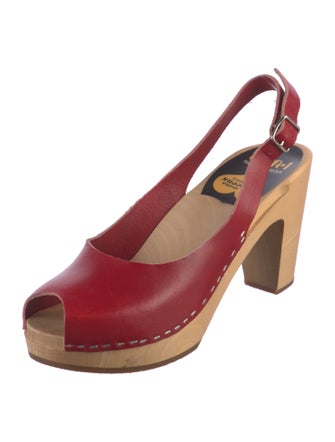 Swedish Hasbeens Leather Slingback Pumps