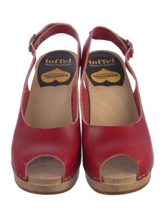 Swedish Hasbeens Leather Slingback Pumps