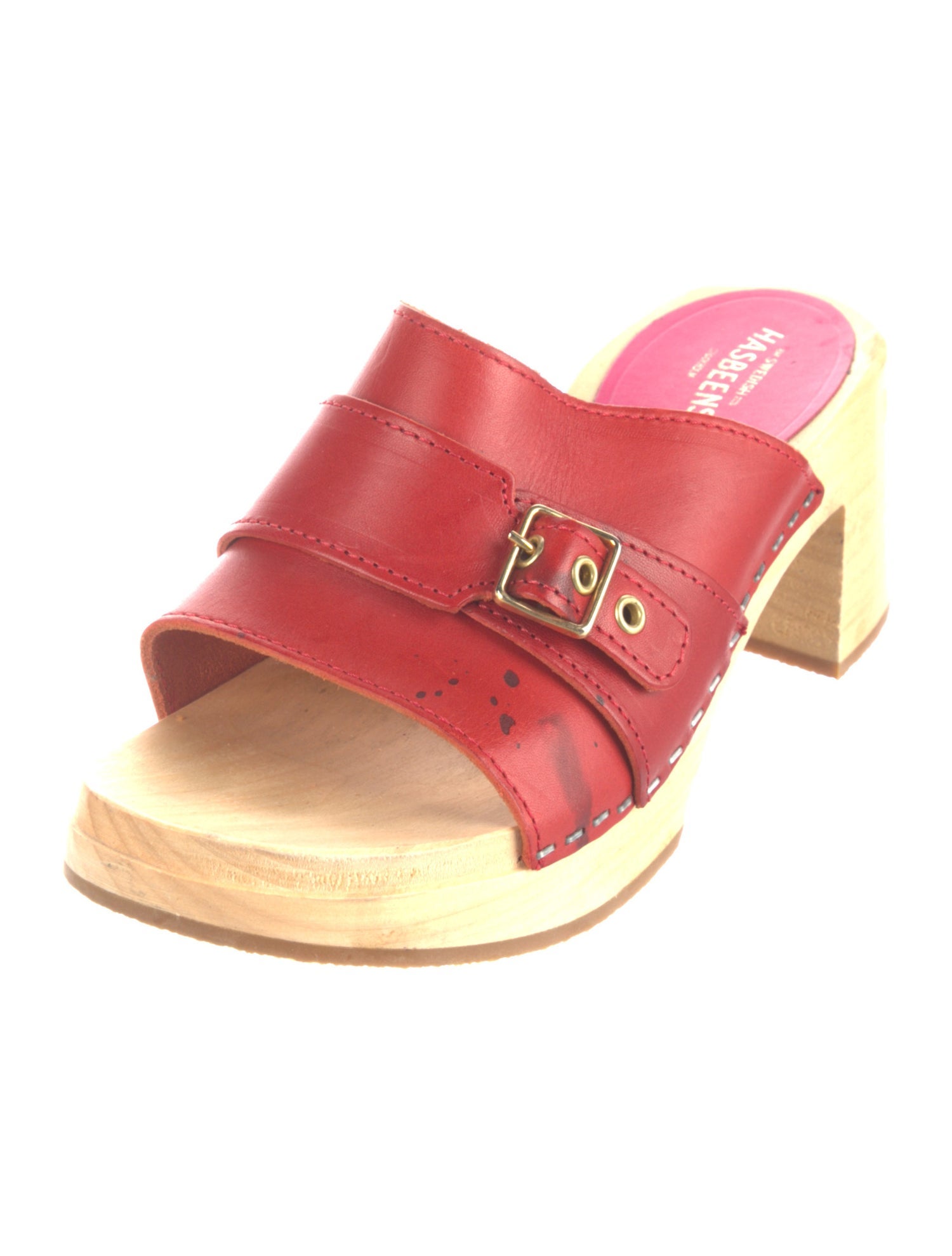 Swedish Hasbeens Leather Slides