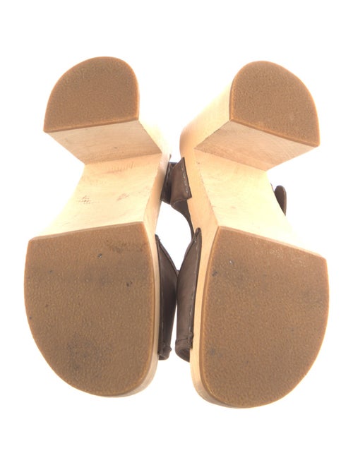 Swedish Hasbeens Leather Colorblock Pattern Slingback Sandals